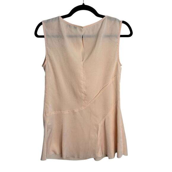Reiss Islia Ladder-Trim Peach Blush Sleeveless Top - Picture 3 of 9